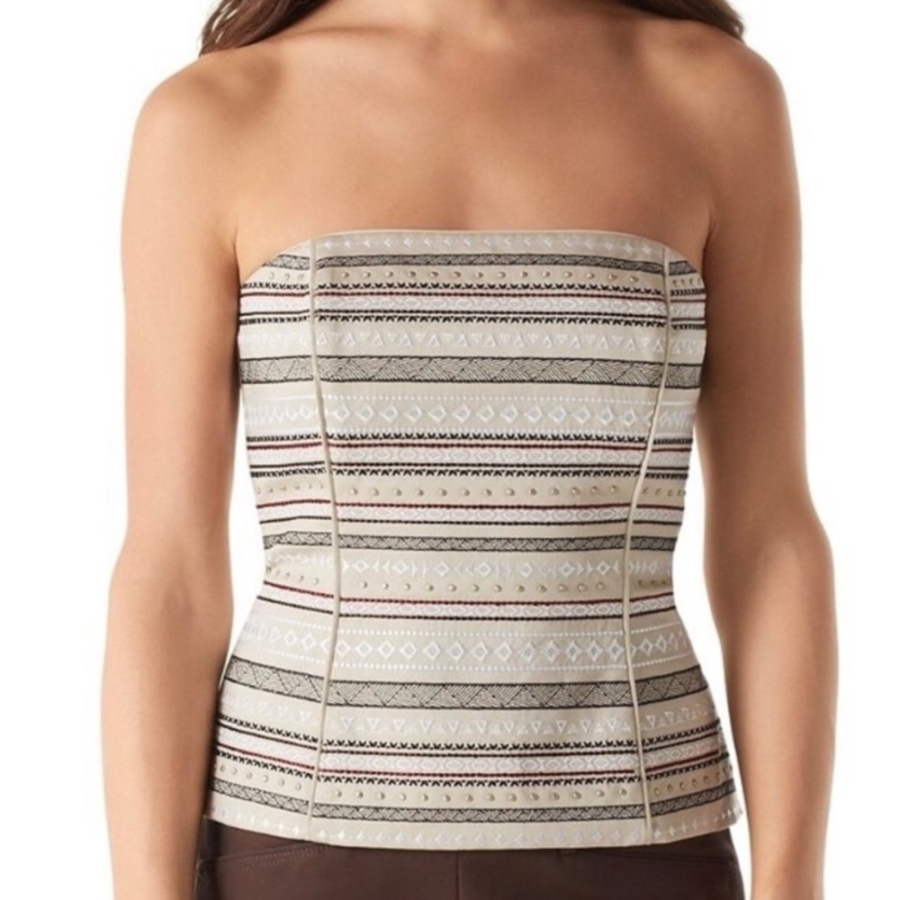 WHBM Pyramid Stripe Bustier Top